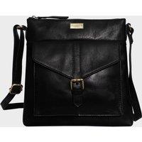 Assots London Women's 'HOXTON' Vintage Real Leather Crossbody Sling Bag in Black