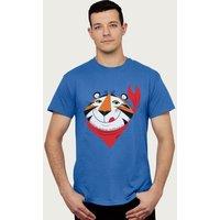 Kelloggs Men's Tony the Tiger Cute Face Frosted Flakes T-Shirt in Royal | Size: Small
