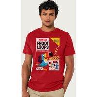Kelloggs Men's Froot Loops Breakfast Cereal Retro Art Toucan Sam T-Shirt in Red | Size: Medium