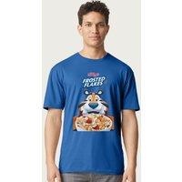 Kelloggs Men's Frosties Frosted Flakes Cereal Tony the Tiger Bowl T-Shirt in Royal | Size: XL