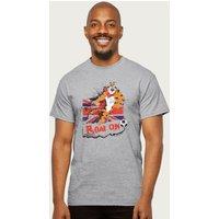 Kelloggs Men's Frosties Frosted Flakes Tony the Tiger Football T-Shirt in Mid Grey | Size: XL