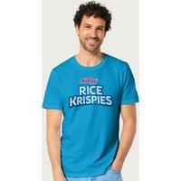 Kelloggs Men's Rice Krispies Breakfast Cereal Logo T-Shirt in Mid Blue | Size: Small