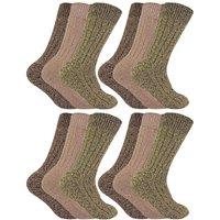 Sock Snob Men's 12 Pairs Winter Warm Wool Blend Hiking Socks for Boots in Brown | Size: 6-11
