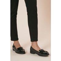 Dorothy Perkins Women's Wide Fit Leigh Fringe Loafers in True Black | Size: 7