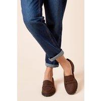 Dorothy Perkins Women's Wide Fit Leoni Chunky Loafers in Chocolate | Size: 3