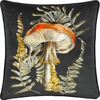 Wylder Nature Kielder Forest Hatfield Mushroom Piped Cushion in Black | Size: 43 cm x 43 cm