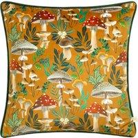 Wylder Nature Wild Garden Mushroom Repeat Velvet Cushion | Size: 43 cm x 43 cm