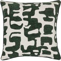 HOEM Caval Abstract Piped Cushion in Green | Size: 50 cm x 50 cm