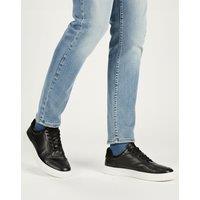 Silver Street London Men's Spinney Casual Lace Up Leather Trainers in Black | Size: 10