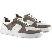 Silver Street London Men's Trentham Premium Leather Casual Lace Up Trainers in White | Size: 10