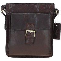 Ashwood Leather Men's Classic Leather Side Bag in Dark Brown