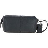 Ashwood Leather Men's Vintage Leather Washbag in Black