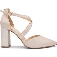 Shimmer 'Felicia' Wide Fit High Block Heel Cross Strap Court Shoes