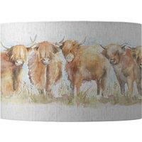 Voyage Maison Highland Cattle Eva Animal Lampshade in Light Beige | Size: 30 cm diameter x 21 cm high