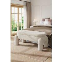 Living and Home 110x50x84cm White Upholstered Storage Bench Foot Rest | Size: 110 x 50 x 84 cm
