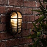 ValueLights Bow Nautical Oval Bulkhead IP64 Outdoor Garden Wall Light in Bronze