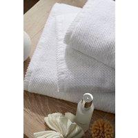 Murmur 'Lune Sculpted' Cotton Towel in White | Size: Bath Sheet