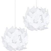ValueLights Pair of White Ceiling Pendant Shade