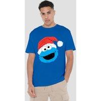 Sesame Street Scribble Christmas Cookie Monster T-Shirt, Royal | Size: XL