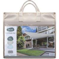 VFM e-Store Sun Sail Shade 5X5X5M Guy Ropes Reinforced Eyelets UV 50+ Ecru in Beige