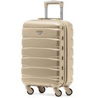 Flight Knight 55x35x20cm Cabin Carry Bag Hard Shell Suitcase 100+ Airline Approved in Light Beige