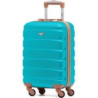 Flight Knight 55x35x20cm Cabin Carry Bag Hard Shell Suitcase 100+ Airline Approved in Aqua