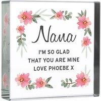 Personalised Memento Company Women's Personalised Floral Sentimental Crystal Token in Clear