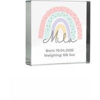 Personalised Memento Company Women's Personalised Rainbow Crystal Token in Clear