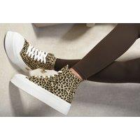 IKRUSH Women's Dana High Top Lace Up Platform Ankle Trainers With Decorative Detail | Size: 3