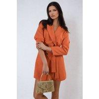 Raven Oversized Waist Tie Button Detail Blazer Jacket