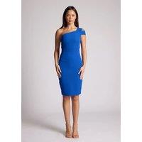 Vesper Women's One Shoulder Bodycon Midi Dress in Cobalt | Size: 14