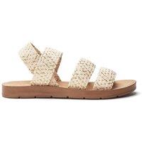 Moda In Pelle Women's 'Kyomi' Textile Sandals in Cream | Size: 4