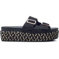 Moda In Pelle Women's 'Oceania' Textile Flatforms in Black | Size: 7