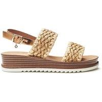 Moda In Pelle Women's 'Kyraa' Textile Flatforms in Natural | Size: 3