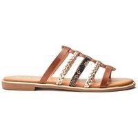 Moda In Pelle Women's 'Junie' Porvair Sandals in Tan | Size: 7