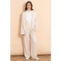 Sarta Women's Ezra Wide Leg Trousers - Cream | Size: Small