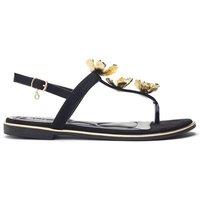 Moda In Pelle Women's 'Jewelle' Alcantara Sandals in Black | Size: 4