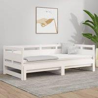 Berkfield Home Pull-out Day Bed White Solid Wood Pine 2x(80x200) cm