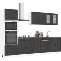 Berkfield Home 7 Piece Kitchen Cabinet Set Kalmar Black Engineered Wood