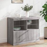 Berkfield Home Sideboard with LED Lights Grey Sonoma 81x37x67 cm | Size: 81 x 37 x 67 cm