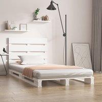 Berkfield Home Bed Frame White 90x190 cm Single Solid Wood Pine