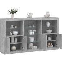 Berkfield Home Sideboard with LED Lights Concrete Grey 181.5x37x100 cm