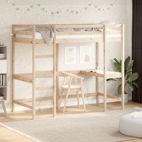 Berkfield Home Loft Bed without Mattress 90x200 cm Solid Wood Pine in Brown