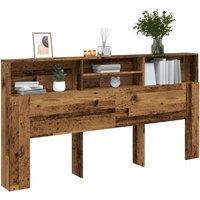 Berkfield Home Headboard Cabinet Old Wood 200x19x103.5 cm Engineered Wood in Brown
