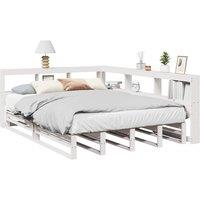 Berkfield Home Bookcase Bed without Mattress White 150x200cm Solid Wood Pine | Size: 150x200 cm