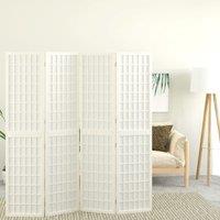 Berkfield Home Folding 4-Panel Room Divider Japanese Style 160x170 cm White
