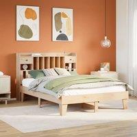 Berkfield Home Bed Frame without Mattress 140x200 cm Solid Wood Pine in Brown