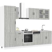 Berkfield Home 8 Piece Kitchen Cabinet Set Kalmar Grey Sonoma Engineered Wood