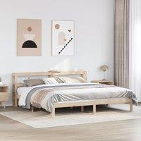 Berkfield Home Bed Frame with Headboard without Mattress 180x200 cm Super King in Brown