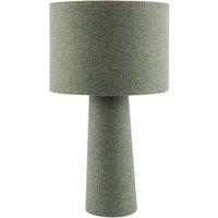 Happy Homewares Forest & Olive Green Jacquard Linen Lamp with Fabric Shade & Base in Dark Green